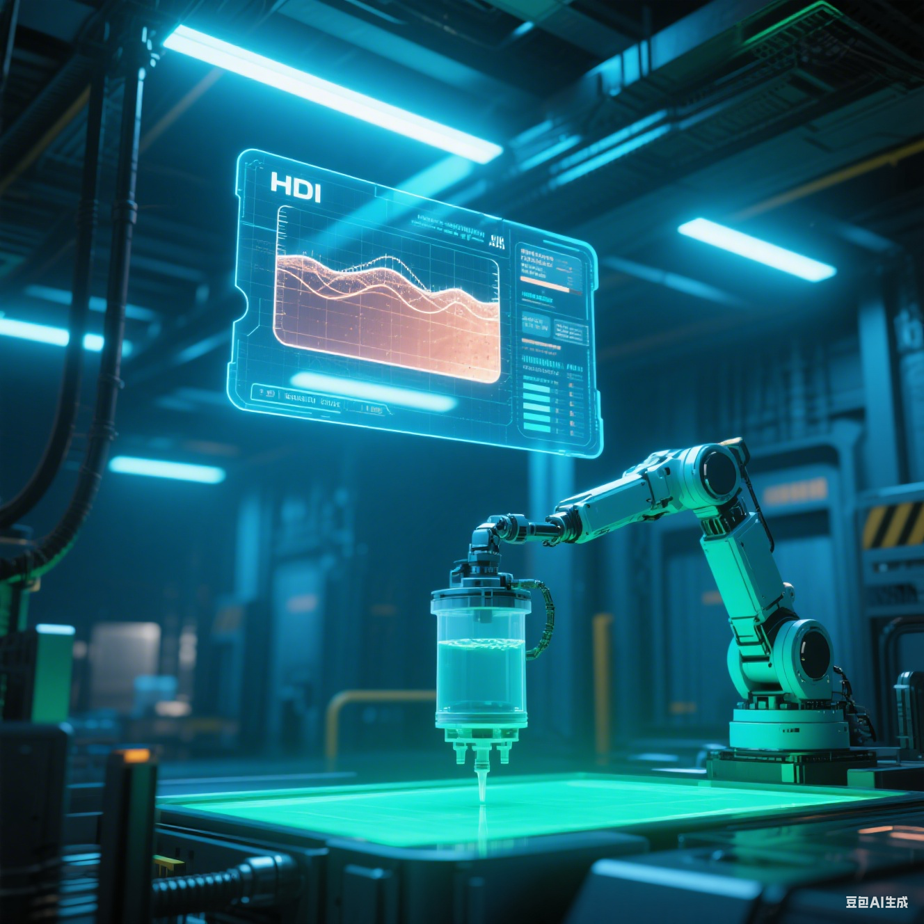 AI控制HDI工廠:3D全息界面實時映射電鍍液銅離子濃度,機械臂自動補液系統(tǒng)同步響應 AI控制HDI工廠:3D全息界面實時映射電鍍液銅離子濃度,機械臂自動補液系統(tǒng)同步響應