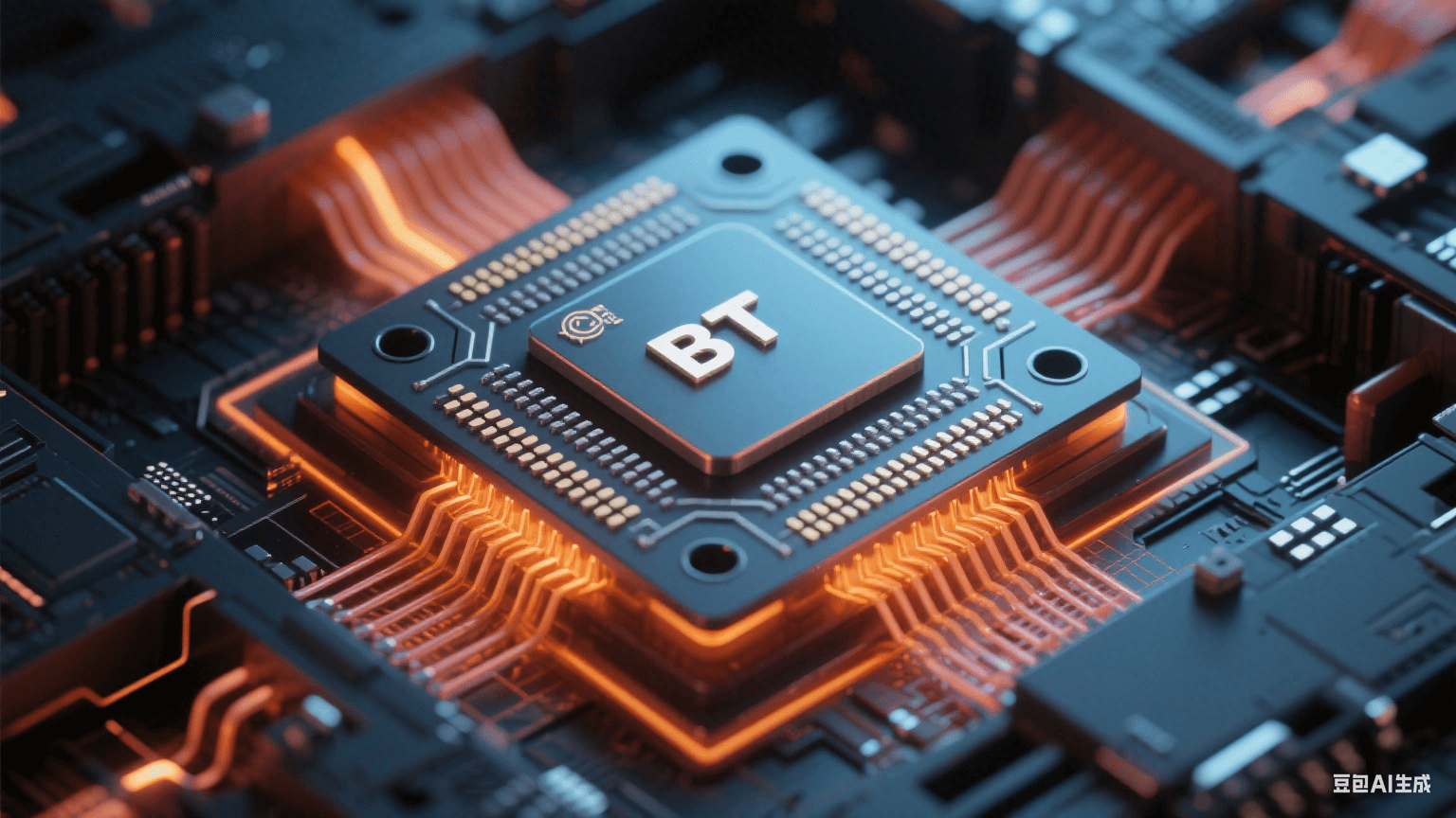 HDI 基板三層結構示意圖,展示微孔互連與積層布線設計,線寬 / 線距 30μm 級高密度線路排列 HDI 基板三層結構示意圖,展示微孔互連與積層布線設計,線寬 / 線距 30μm 級高密度線路排列