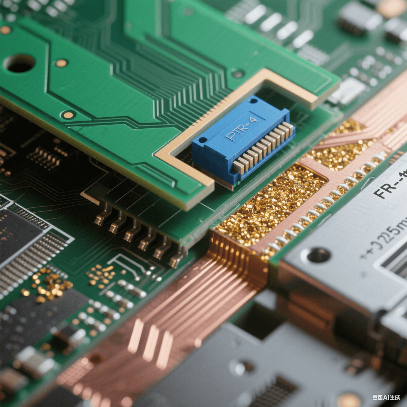 局部化混壓結(jié)構(gòu)：PTFE模塊精準(zhǔn)嵌入FR-4基板，環(huán)氧-氧化鋁樹脂填充0.1mm間隙