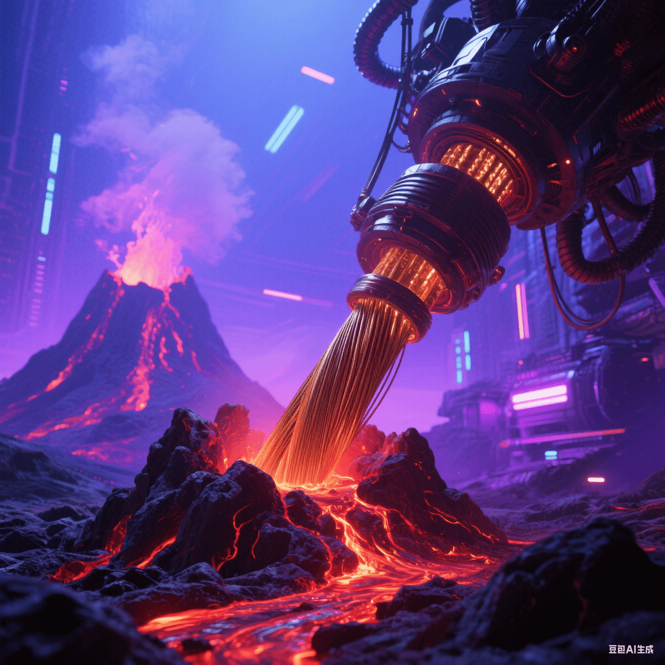 玄武巖纖維替代:火山巖熔融拉絲過程,暗紅熔巖凝固成青銅色纖維束 玄武巖纖維替代:火山巖熔融拉絲過程,暗紅熔巖凝固成青銅色纖維束