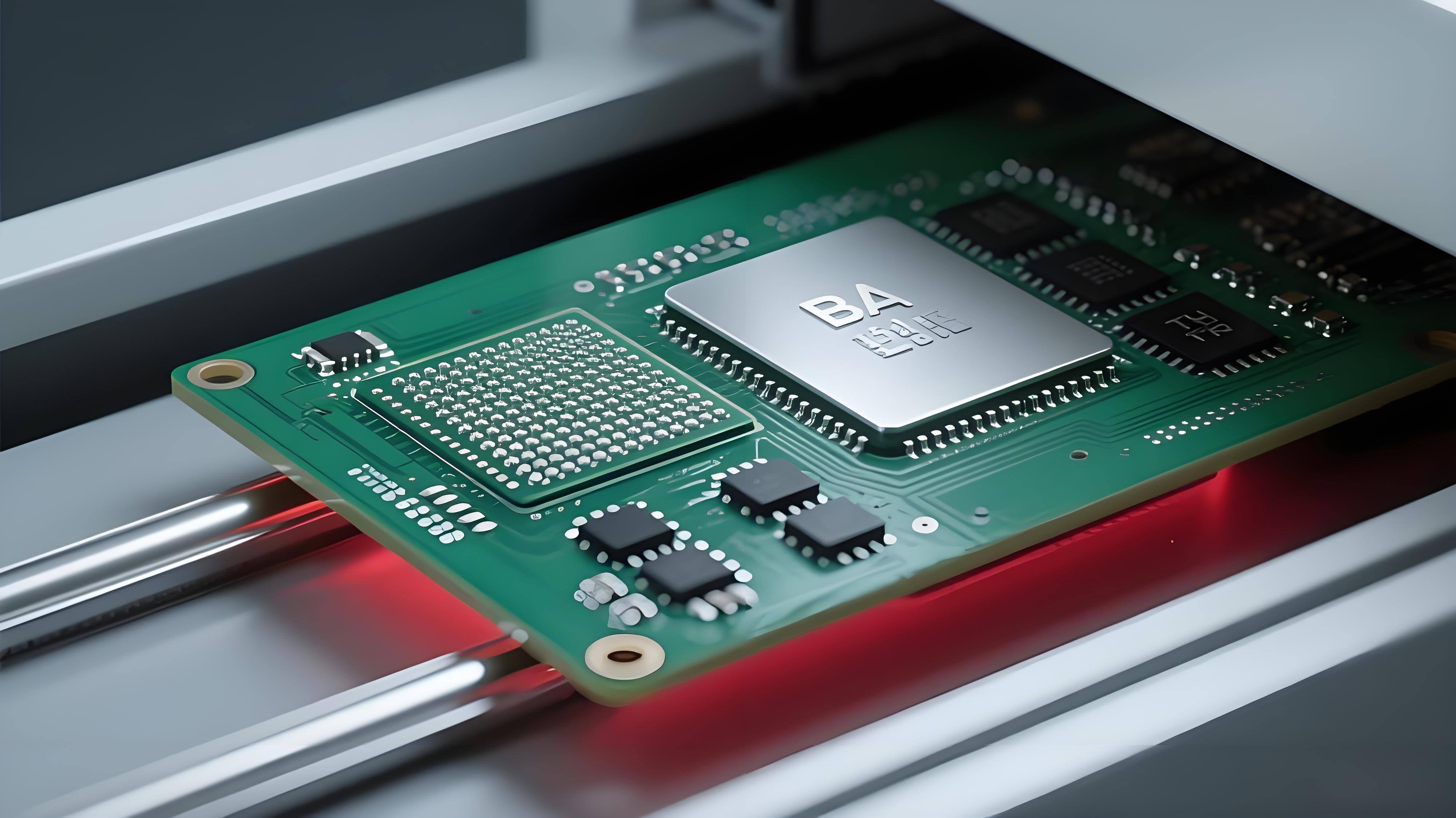 THR工藝BGA熱補償蓋板 深綠色PCB雙元件焊接 淡紅光效局部升溫 THR工藝BGA熱補償蓋板 深綠色PCB雙元件焊接 淡紅光效局部升溫