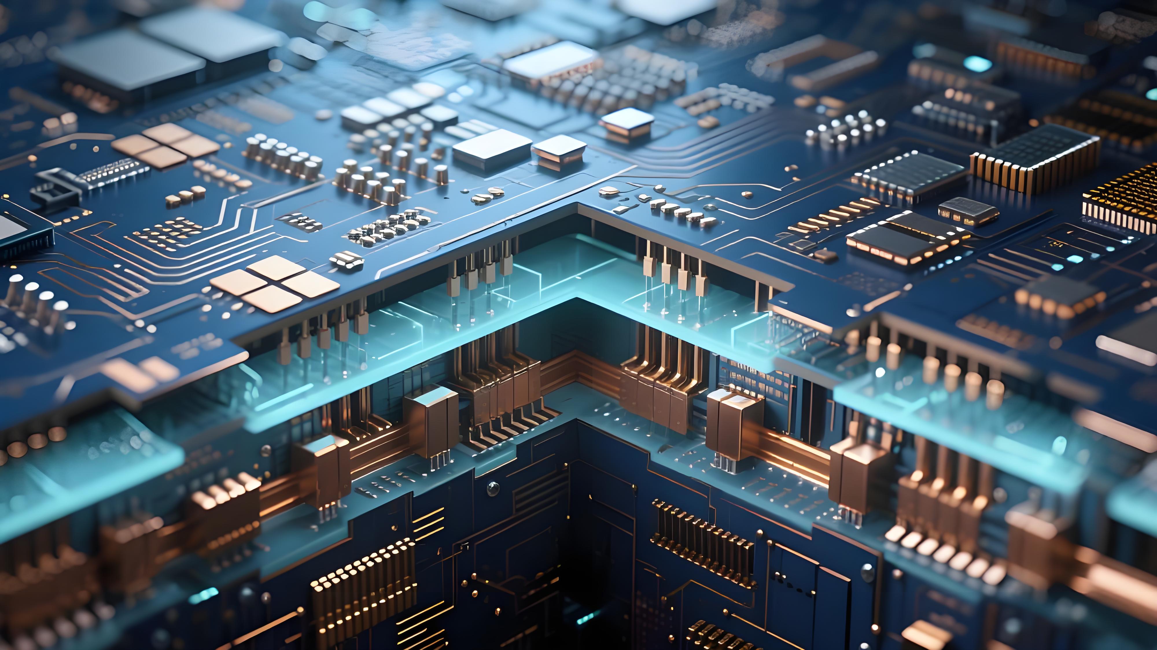 毫米波電路板3D集成內部截面視圖,展示硅通孔(TSV)與玻璃通孔(TGV)結構 毫米波電路板3D集成內部截面視圖,展示硅通孔(TSV)與玻璃通孔(TGV)結構