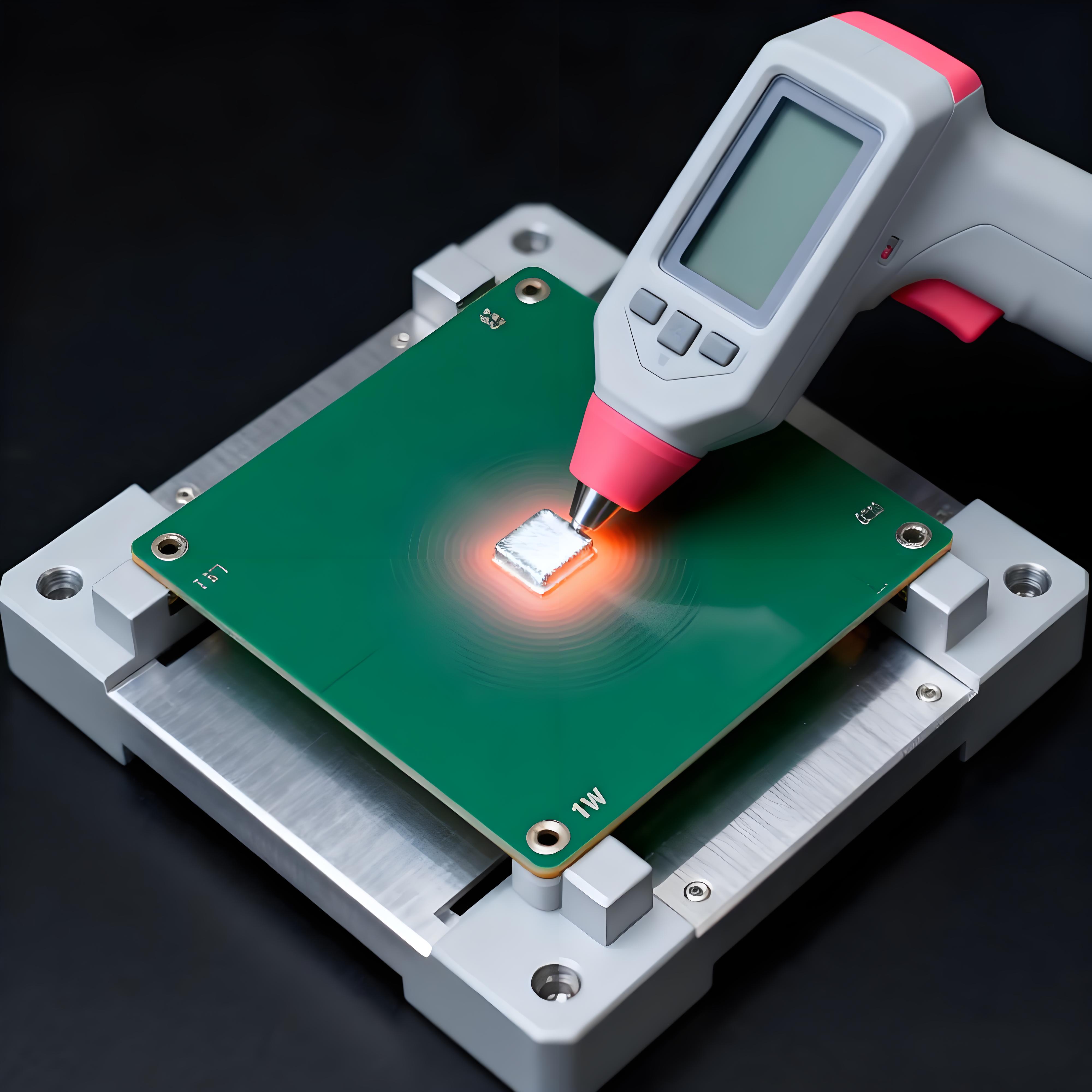 鋁基板熱阻測試微觀場景,紅外探頭監(jiān)測焊點熱量擴散與溫度梯度 鋁基板熱阻測試微觀場景,紅外探頭監(jiān)測焊點熱量擴散與溫度梯度