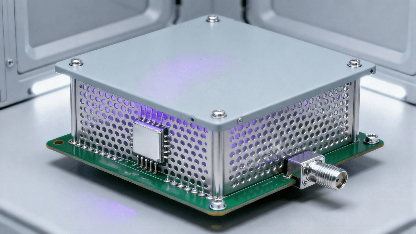 射頻前端 PCB 屏蔽防護場景,過孔墻 + 金屬屏蔽罩實現(xiàn) 70dB@10GHz 隔離度 射頻前端 PCB 屏蔽防護場景,過孔墻 + 金屬屏蔽罩實現(xiàn) 70dB@10GHz 隔離度