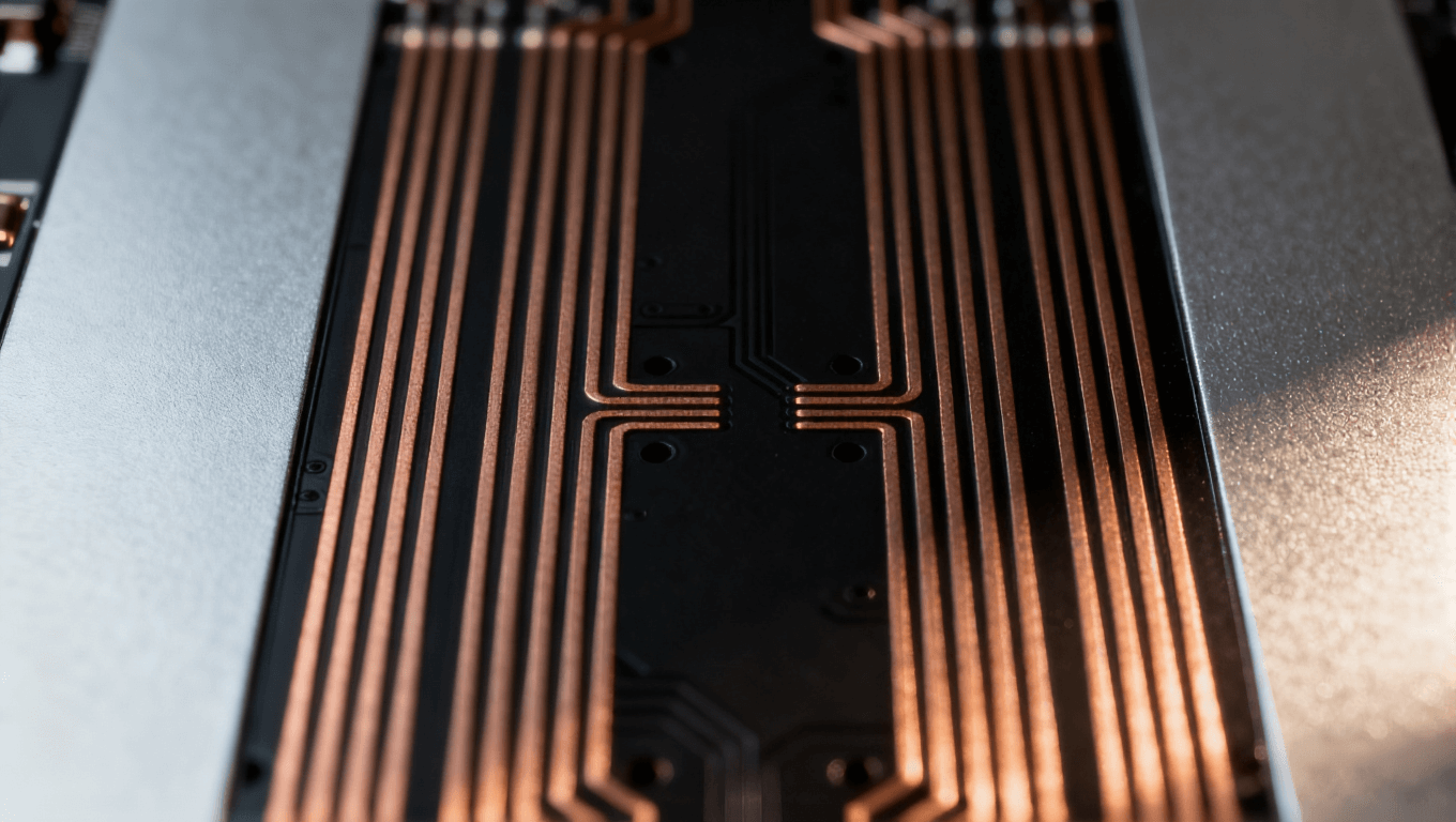 高速光模塊PCB差分對線路布局特寫 精密電磁設計科技感 高速光模塊PCB差分對線路布局特寫 精密電磁設計科技感